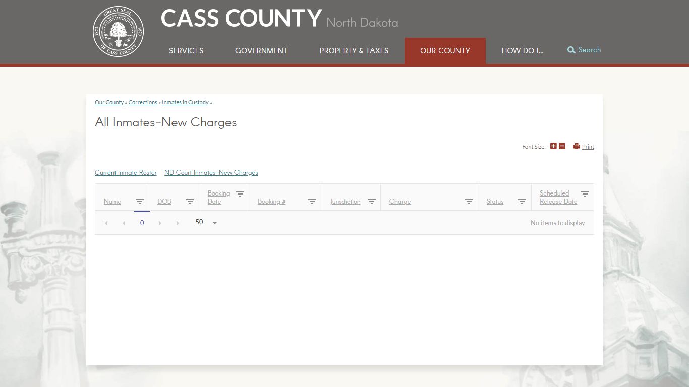 All Inmates-New Charges | Cass County, ND